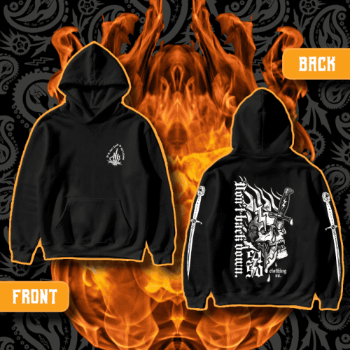 "Don't Back Down Mono" Standard Issue Black Hoodie | 5150 Clothing Co.