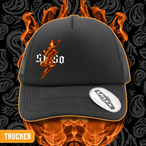 5150 Clothing Co. | Standard Issue | U-Flex Trucker Cap | Flamin' Bolt