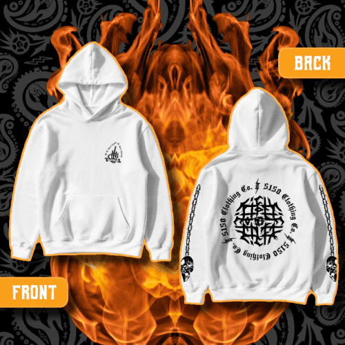 "5150 Emblem" Standard Issue White Hoodie | 5150 Clothing Co.